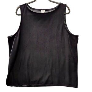 Chicos Travelers Black Velvet Velour Side Slit Tank Top 4 US 20/22 Sleeveless